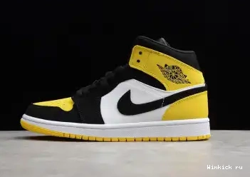 071 852542 1 BLACK WHITE YELLOW JORDAN TOE AIR 0703